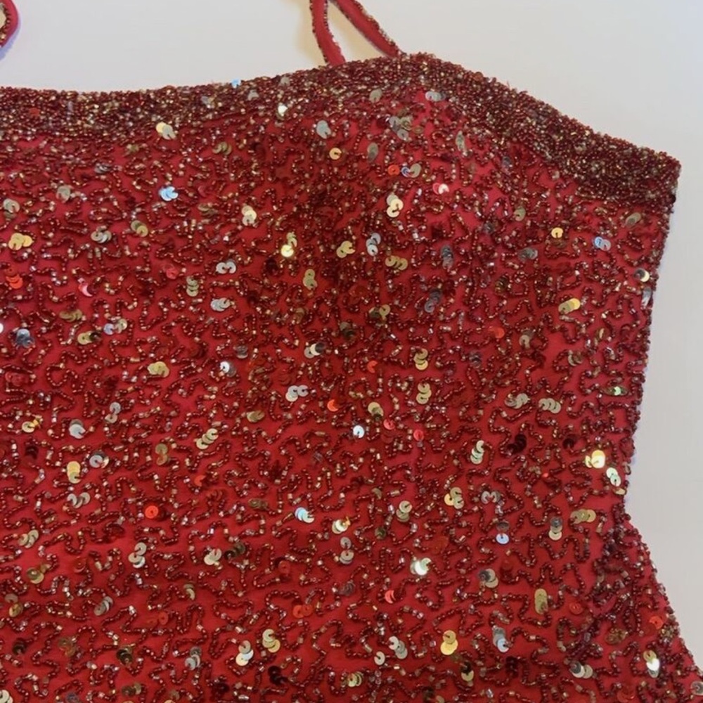 Vintage Scala Red Corset Top With Removable Strap… - image 4